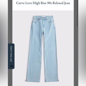 Abercrombie & Fitch Light blue Curve Love High Rise 90s Relaxed Jeans